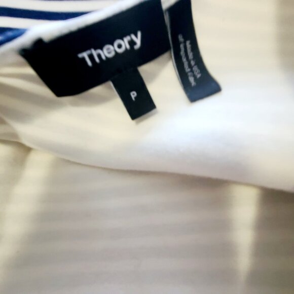 Theory Mivrill navy/ivory striped sleeveless shift dress sz P - Picture 8 of 10